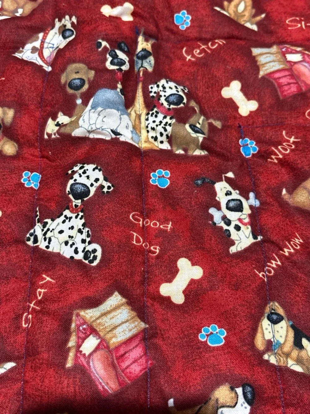 NEW VTG Handmade BABY QUILT Embroidered BLOCKS Panels animals BLANKET 45x35